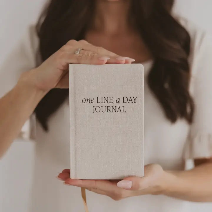 One Line A Day Fabric Journal - Tan
