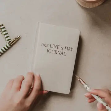 One Line A Day Fabric Journal - Tan