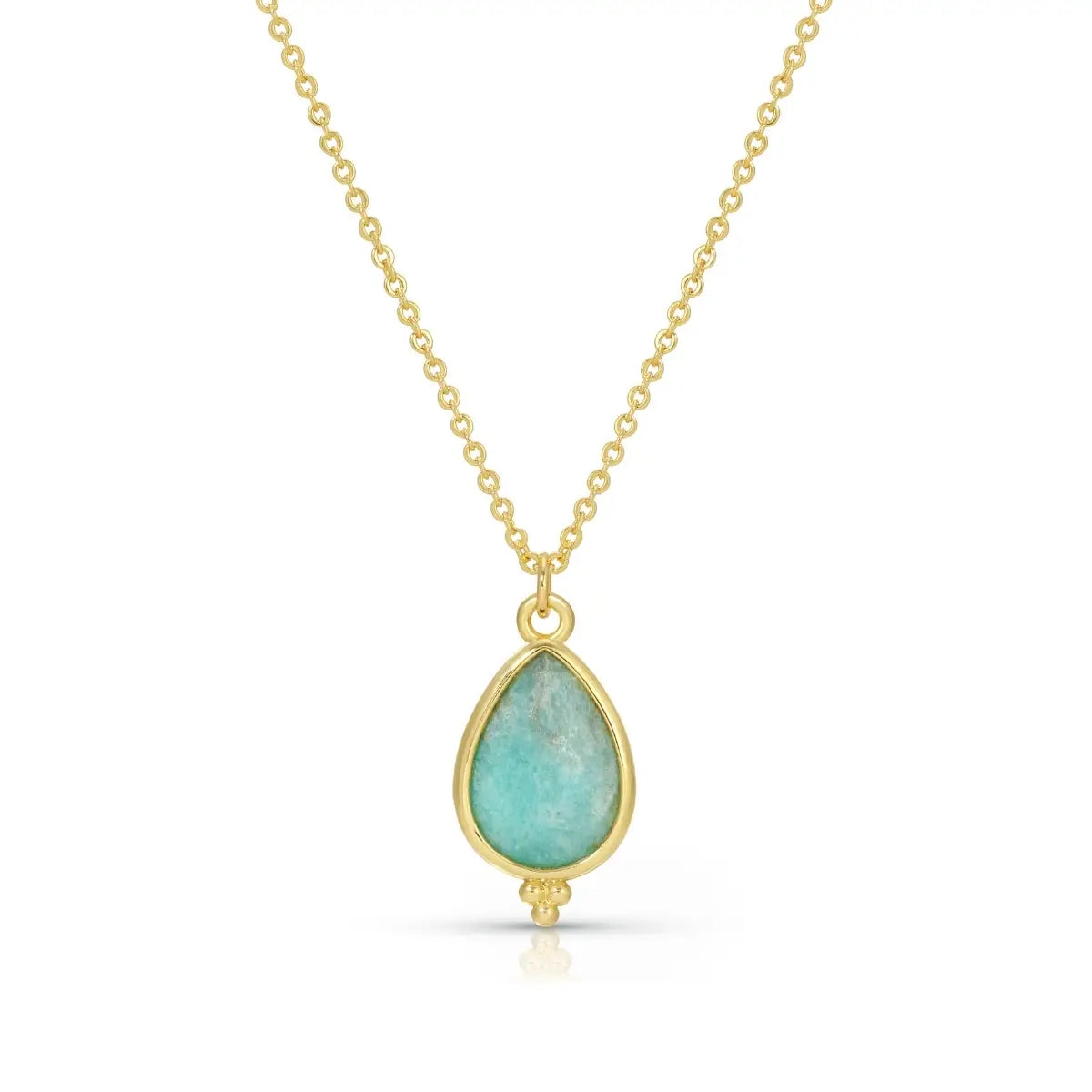 Teardrop Stone Pendant Necklace