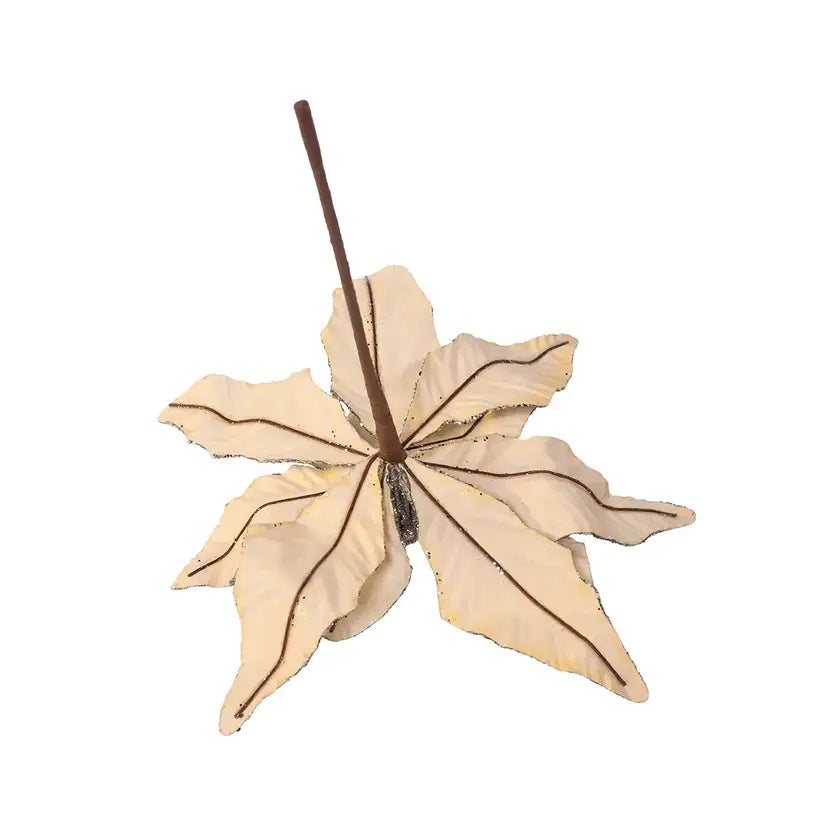 Metallic Poinsettia Pick