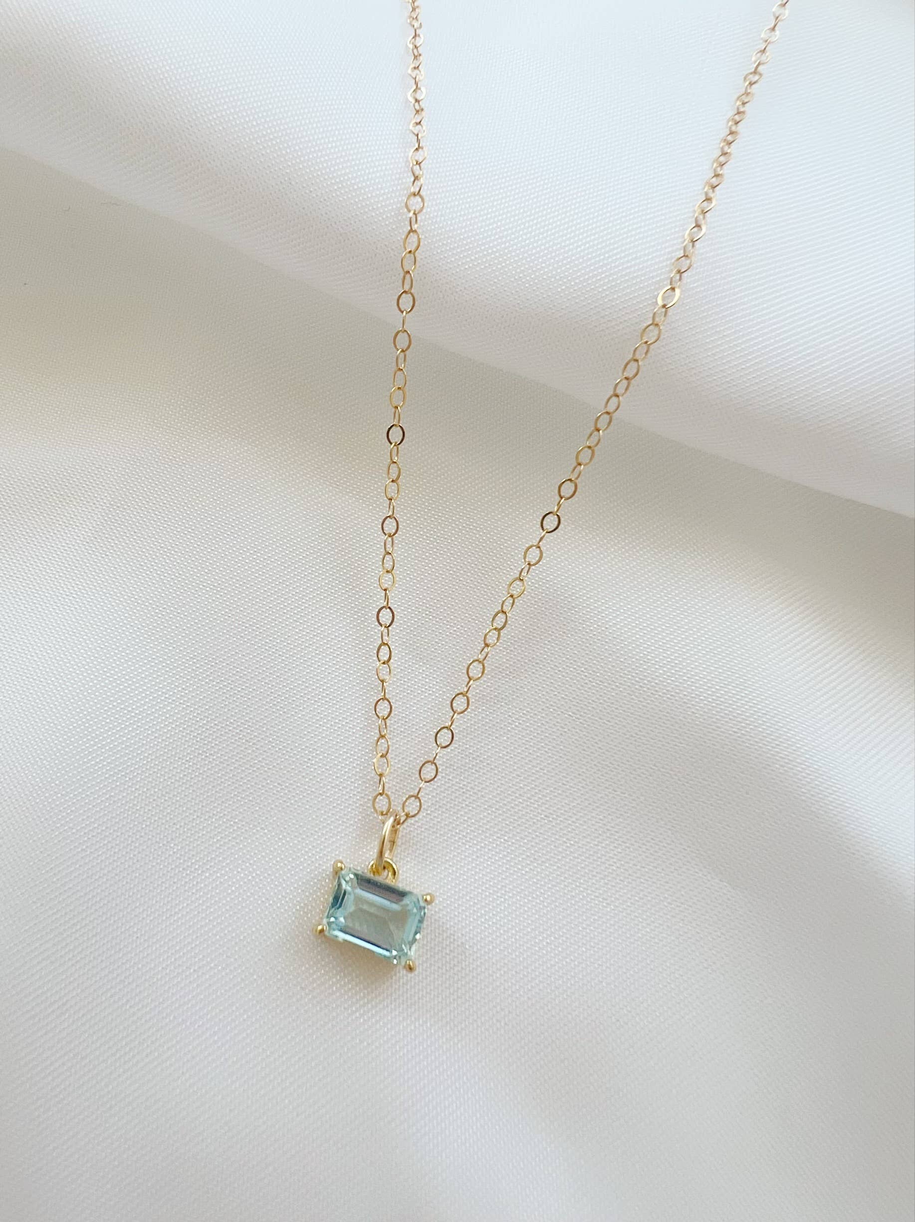 Everly Light Blue Aquamarine CZ Necklace