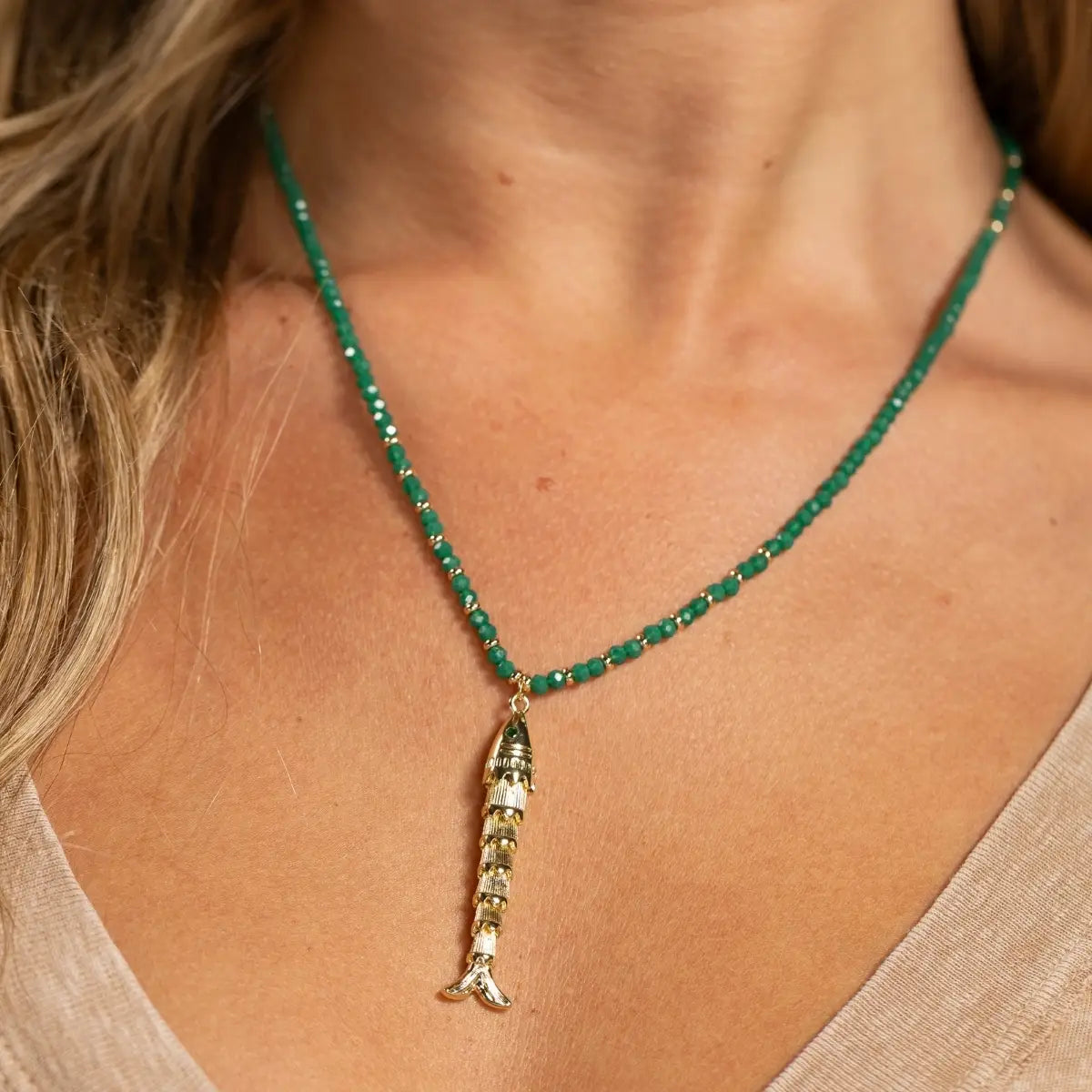 Rising Tide Fish Pendant Necklace