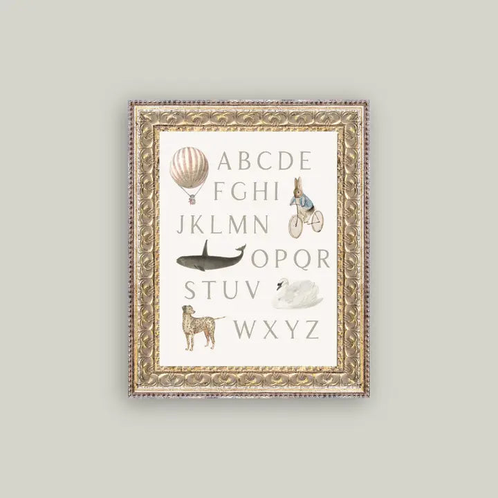 Alphabet with Vintage Art