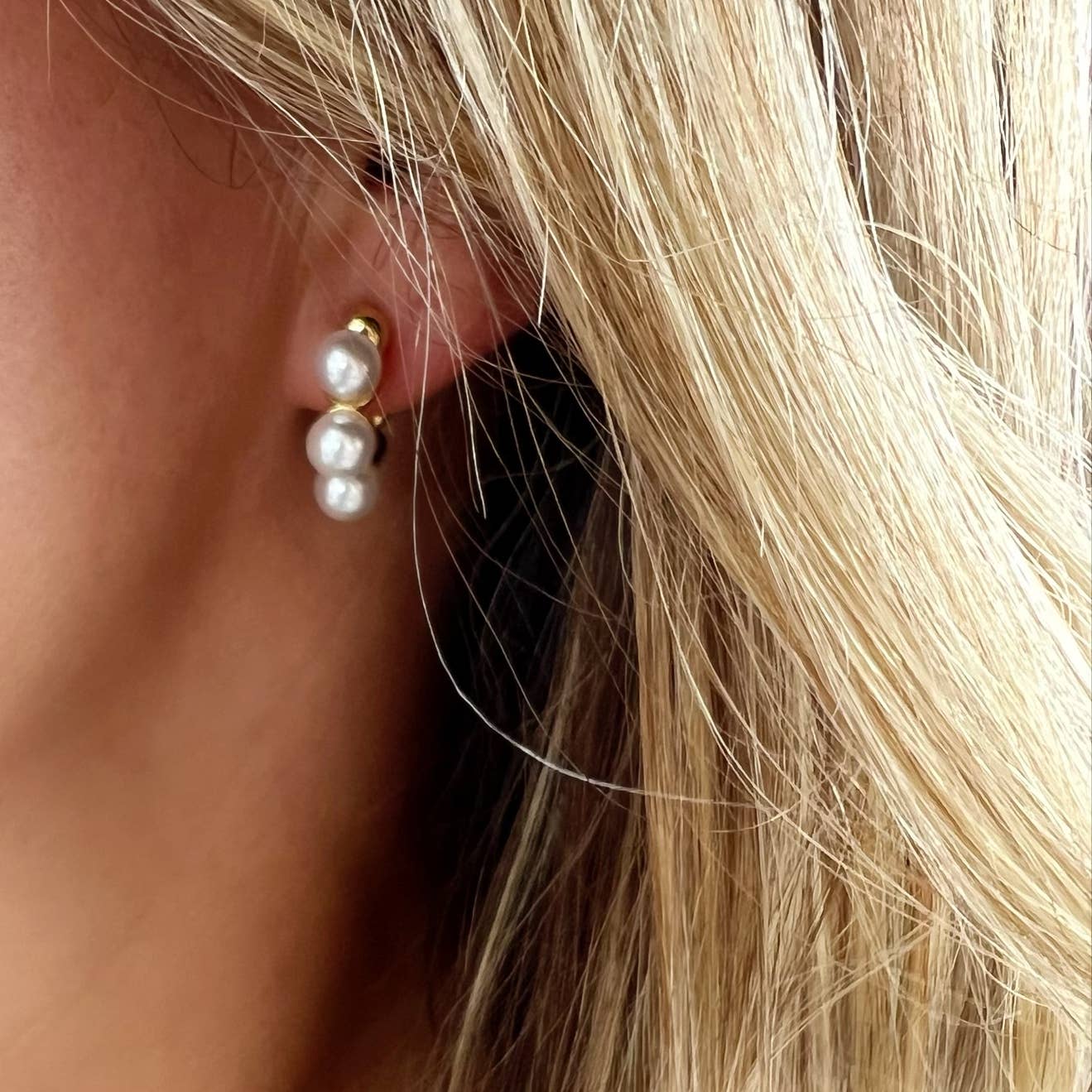 Sea Isle Pearl Beaded Hoops Earrings