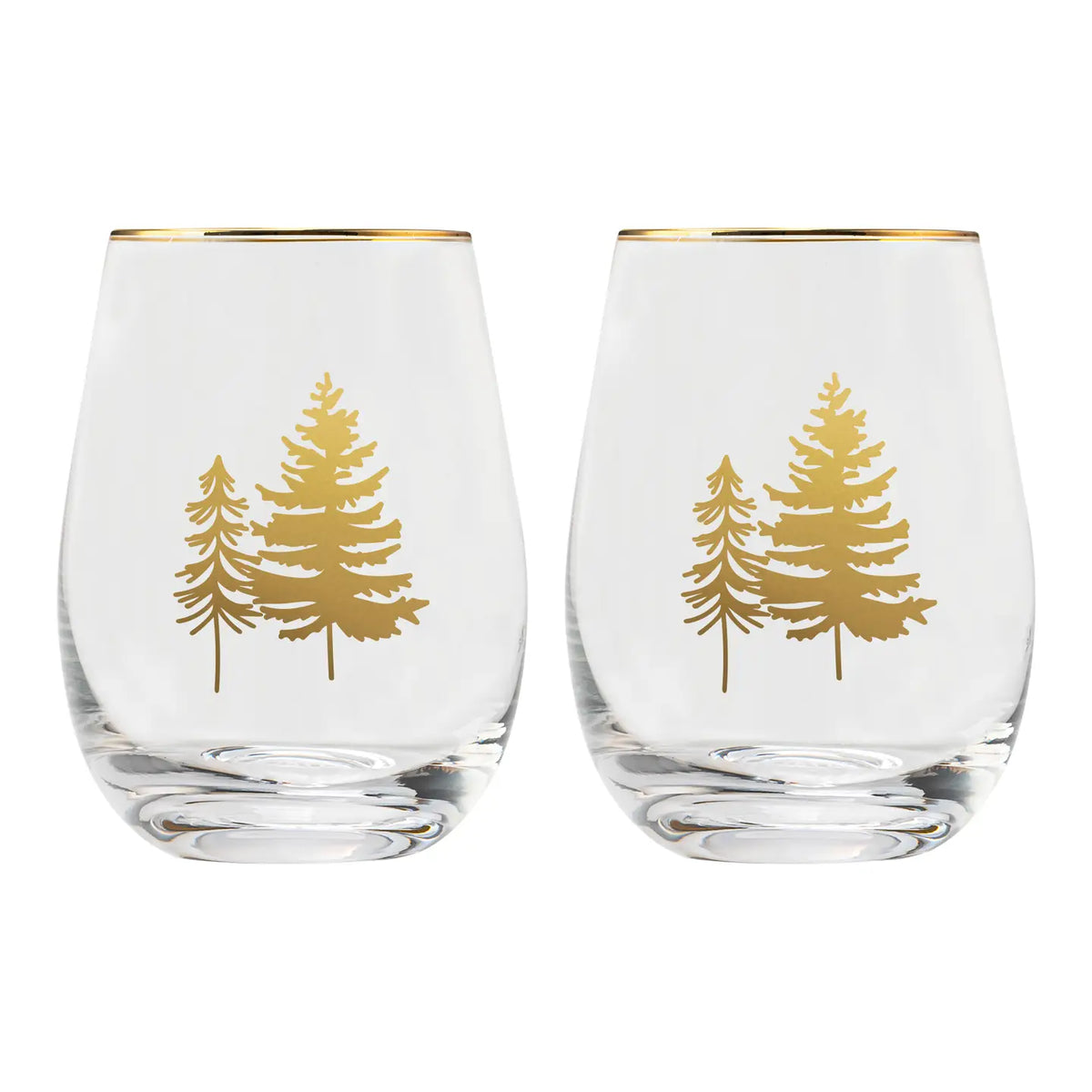 Trees Stemless Wine Glasses, Boxed Set of 2