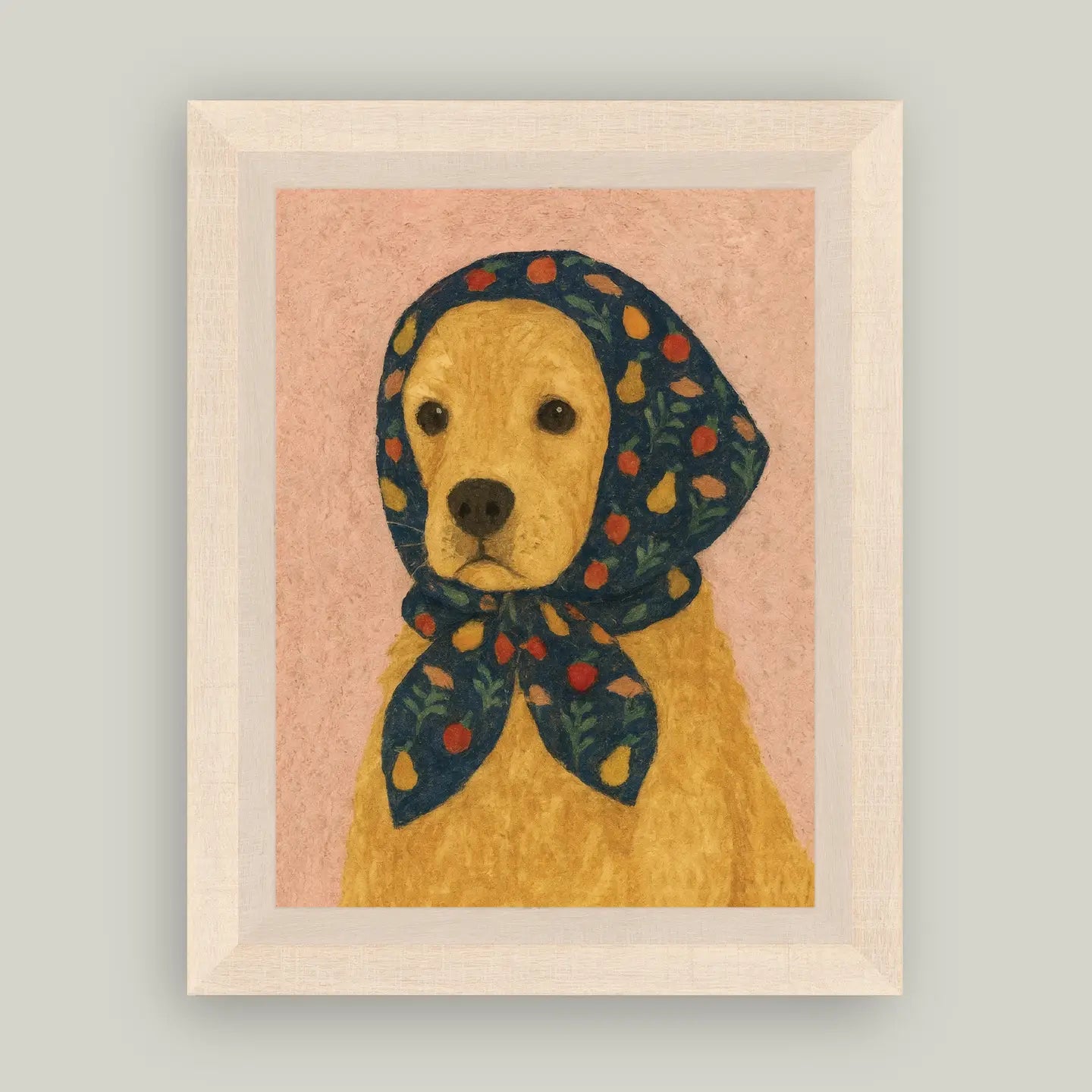 Dog Print Framed Antique Art