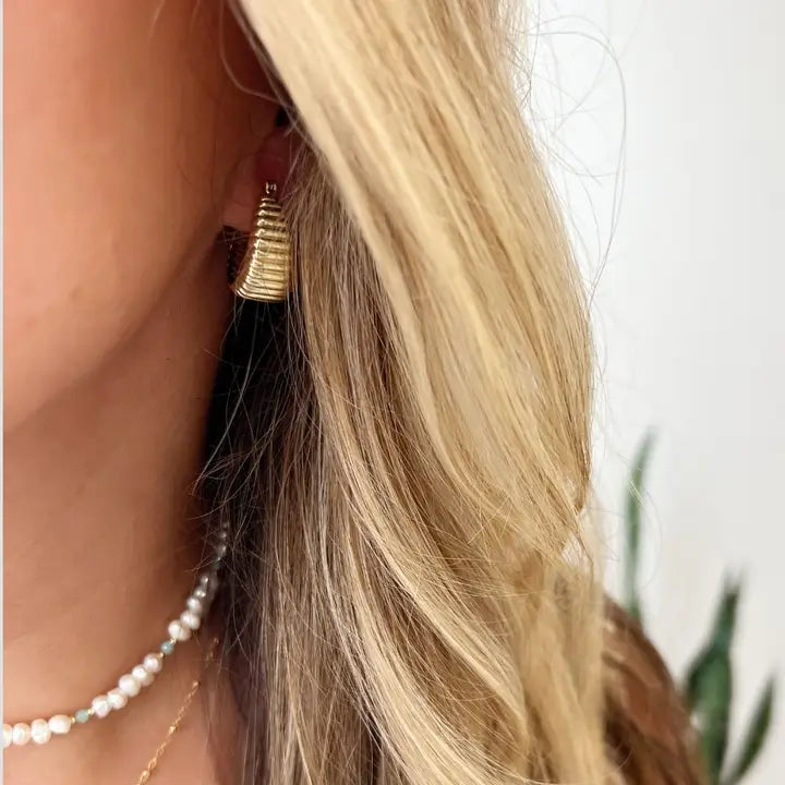 Riley Textured Dome Hoops