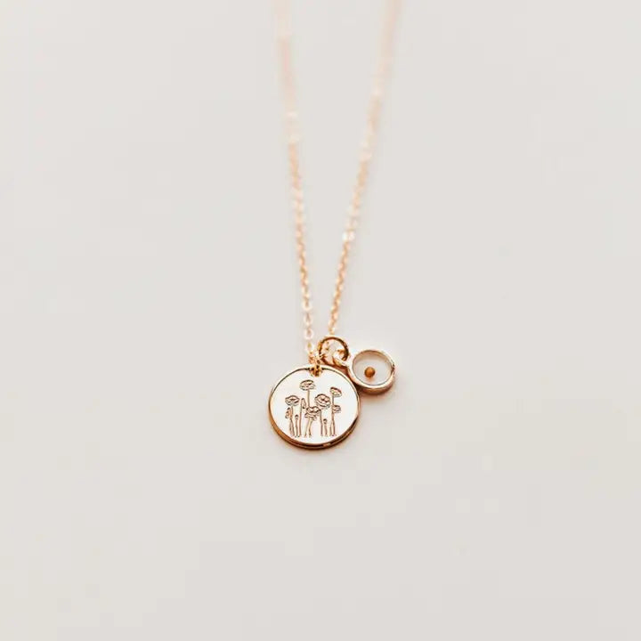 Poppy Necklace with Mustard Seed