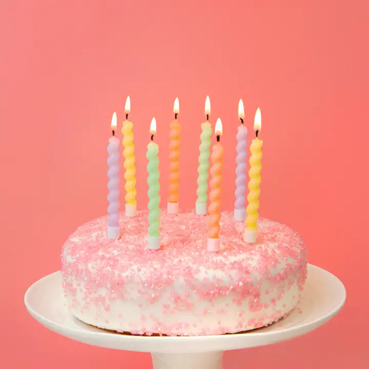 Twisted Pastel Birthday Candles - 8 Pack