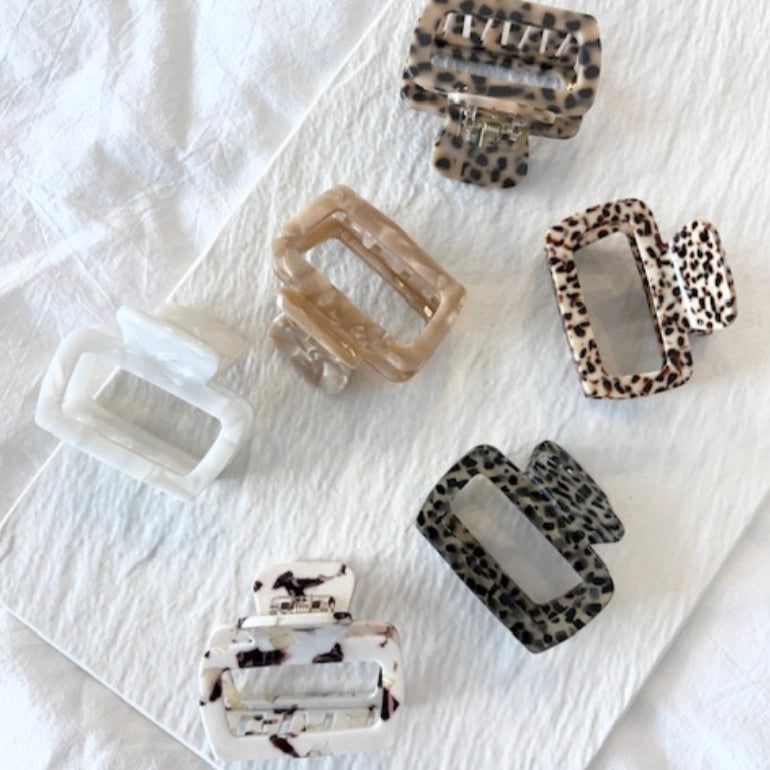 Assorted Glossy Classic Square Hair Claws