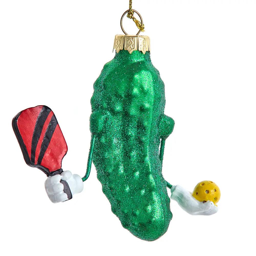 3"Glass Pickleball Cucumber Ornament