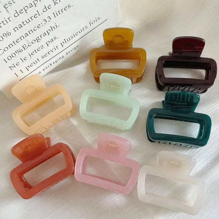 Assorted Glossy Square Hair Claws