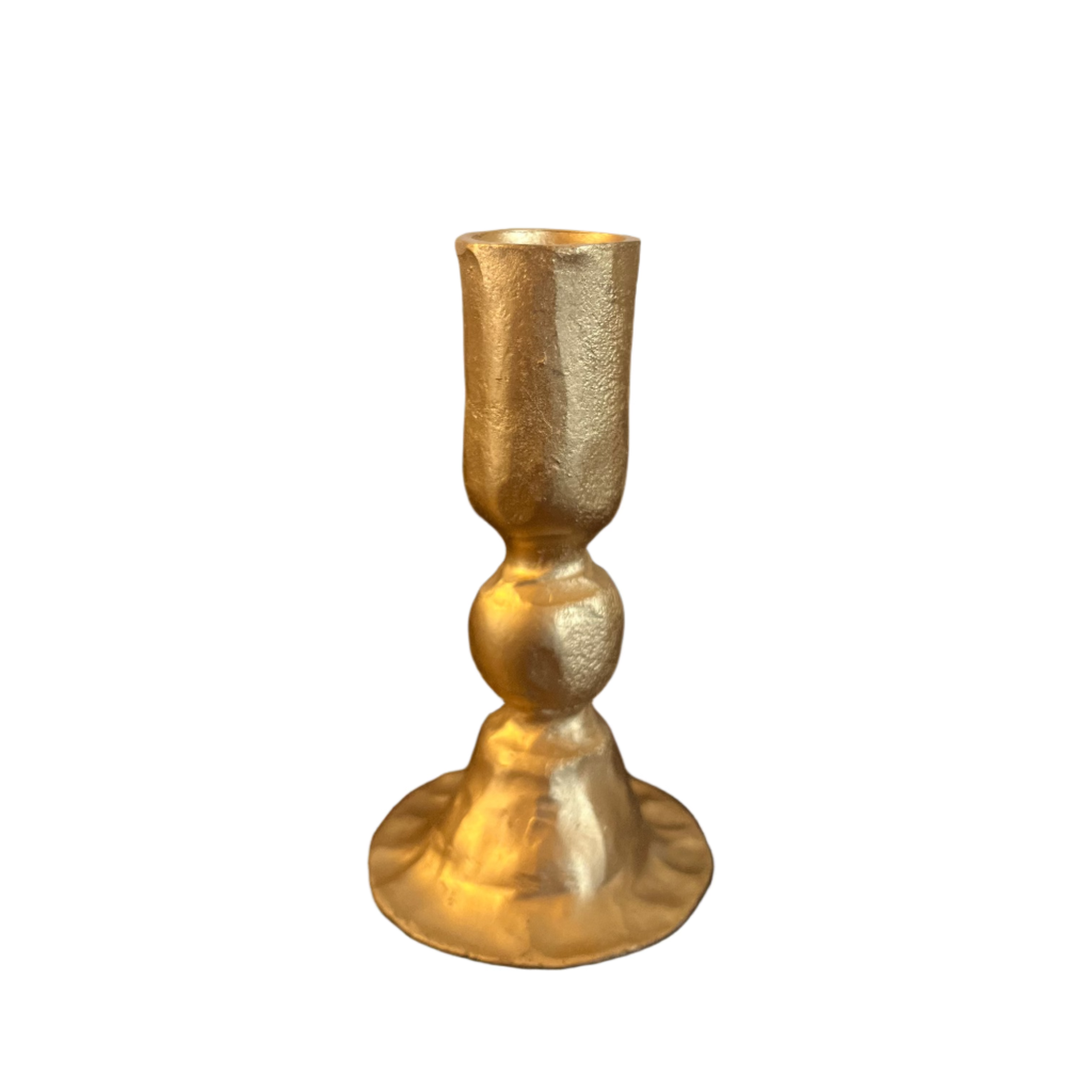 Antiqued Gold Ball Candle Holder