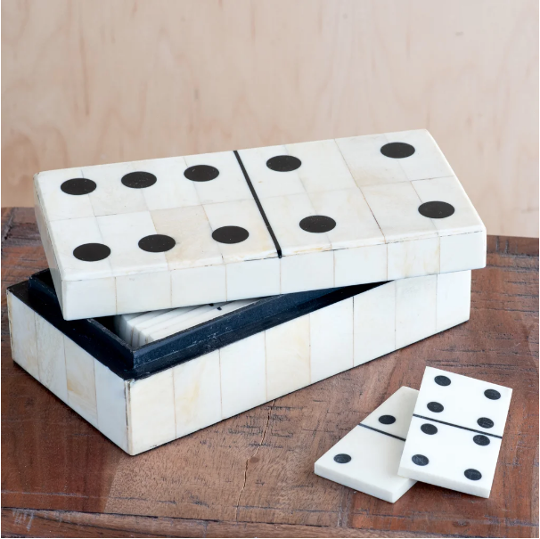Resin Box with Dominoes