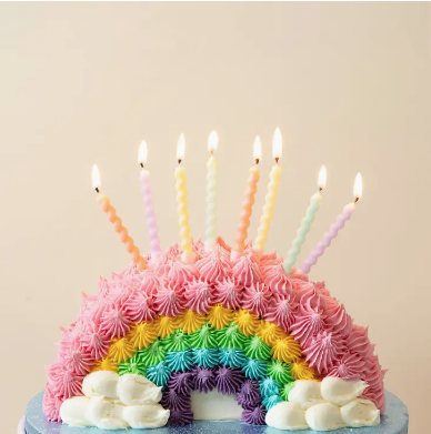 Twisted Pastel Birthday Candles - 8 Pack