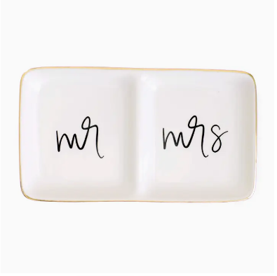 Mr and Mrs jewelry dish
