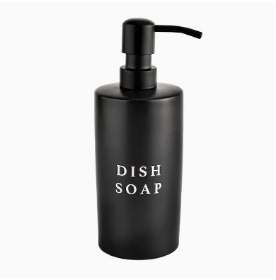 Black Stoneware Dish Soap Dispenser