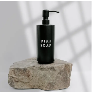 Black Stoneware Dish Soap Dispenser