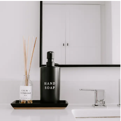 15oz Black Stoneware Hand Soap Dispenser