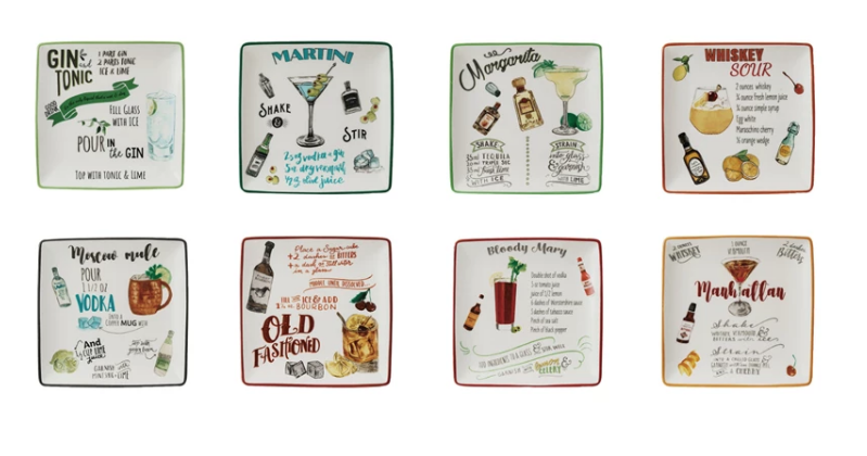 Plate with Cocktail Recipe