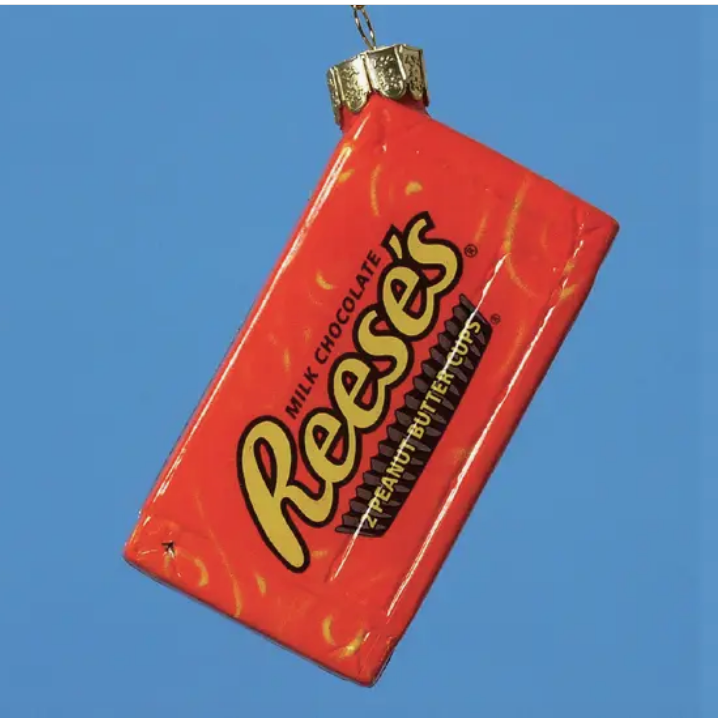 Hershey Reese's Chocolate Bar Glass Ornament