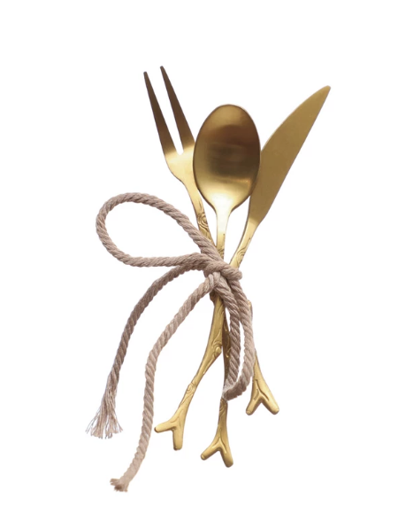 Appetizer Utensils with Twig Shaped Handles