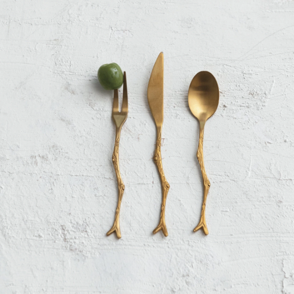 Appetizer Utensils with Twig Shaped Handles