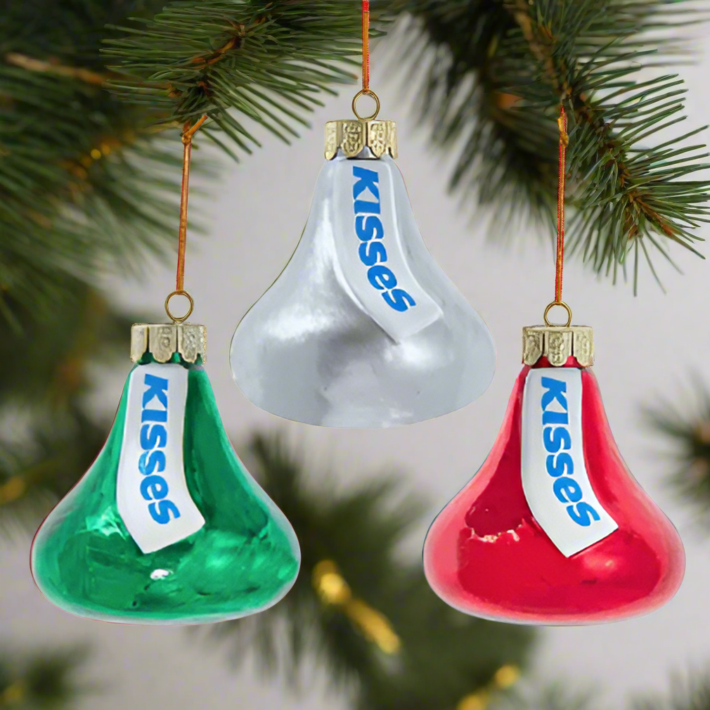 Hershey Kisses Glass Ornaments - 3 piece set