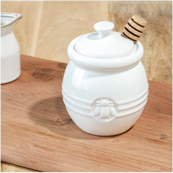 Ceramic Honey Pot with dipper