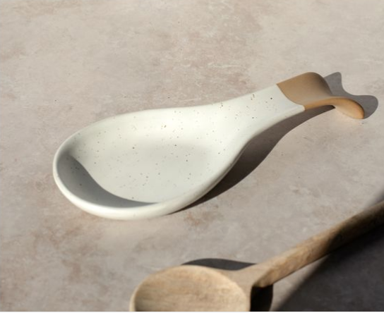 TWO TONE CERAMIC SPOON REST
