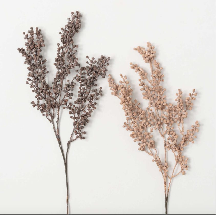 Faux Dried Blush Berry Spray