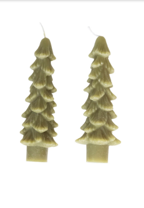 Tree Shaped Taper Candles Set of 2