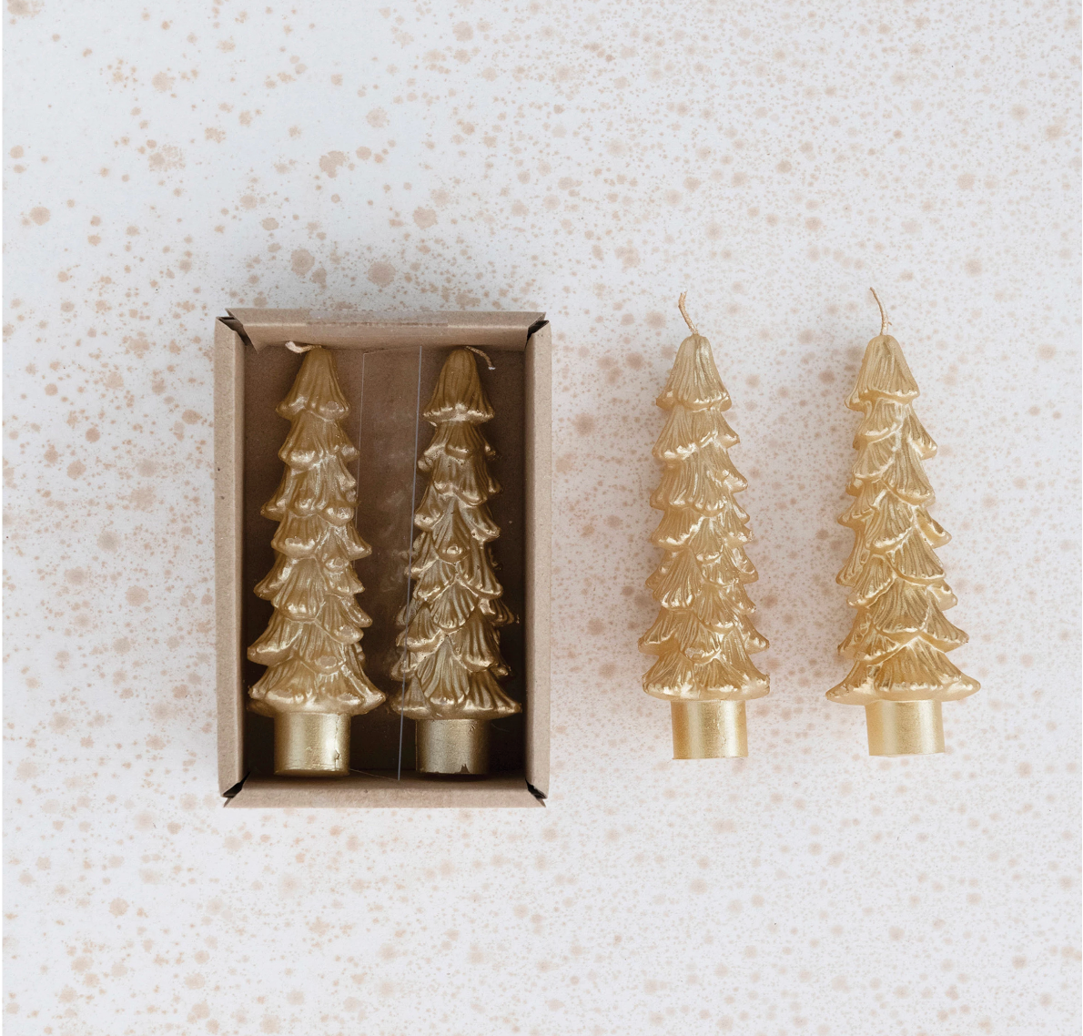 Tree Shaped Taper Candles Set of 2