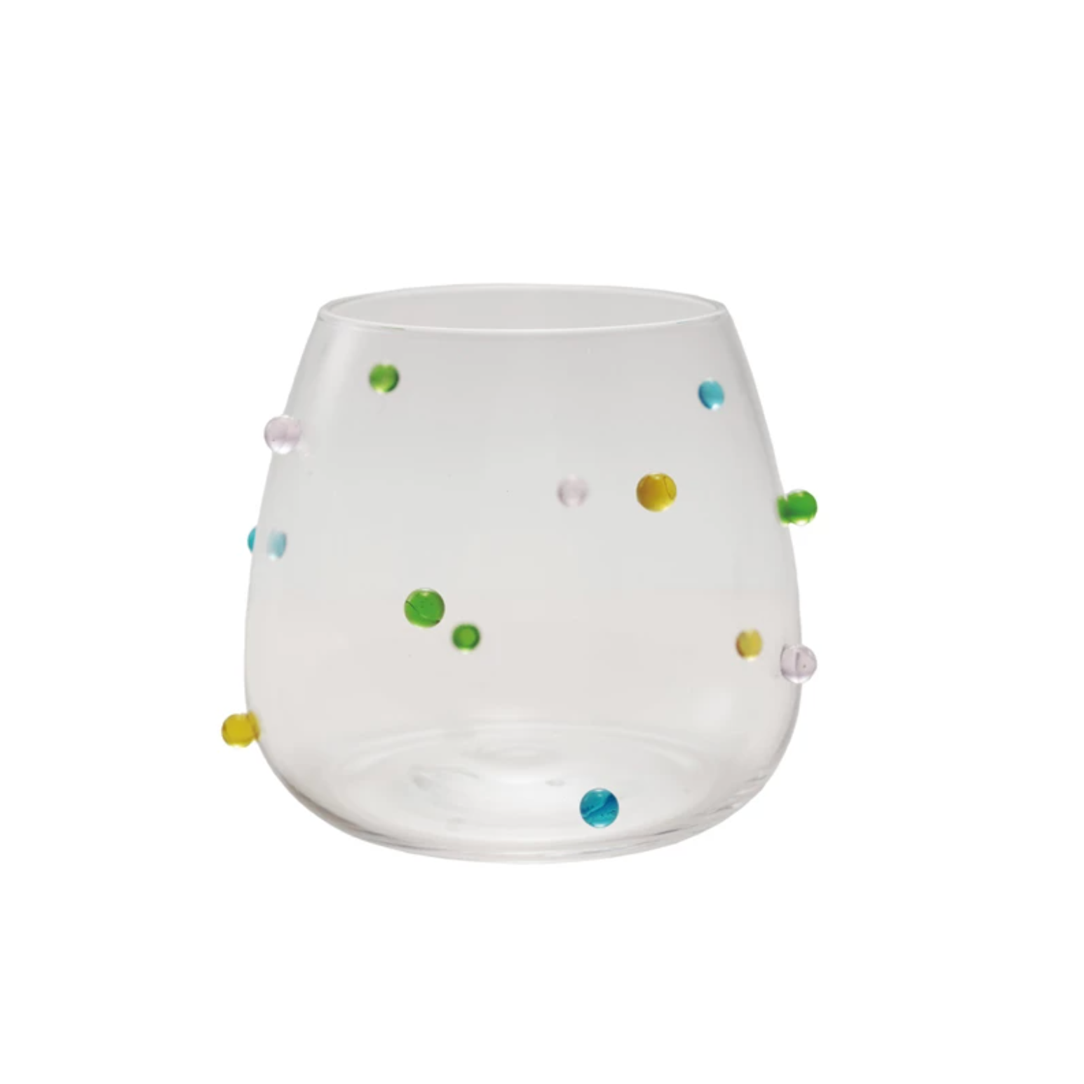 Handmade Drinking Glass with Raised Dots