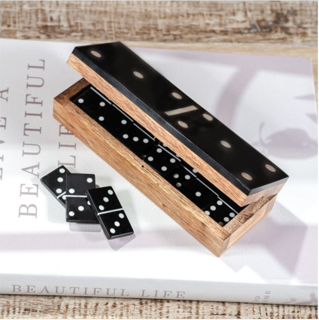 Black Resin Domino Box Set