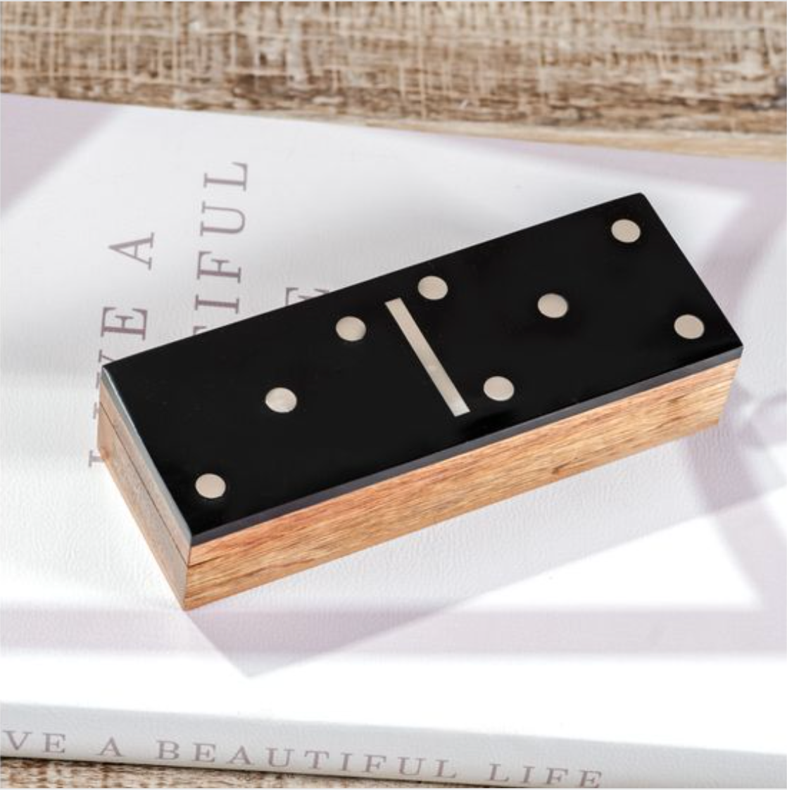Black Resin Domino Box Set