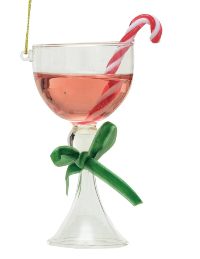 Holiday Cocktail Ornament w/ Glitter