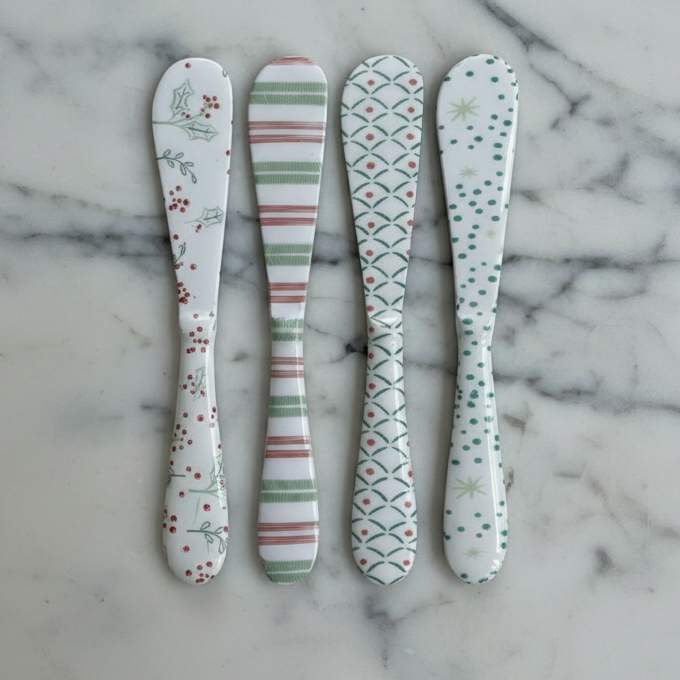 Enameled Stainless Steel Canape Knife, 4 Styles