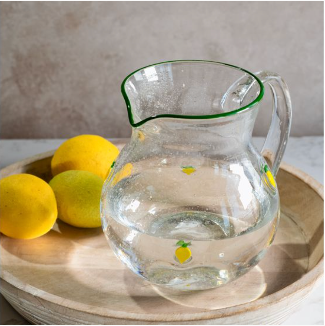 Lemon Bubble Glass Pitcher