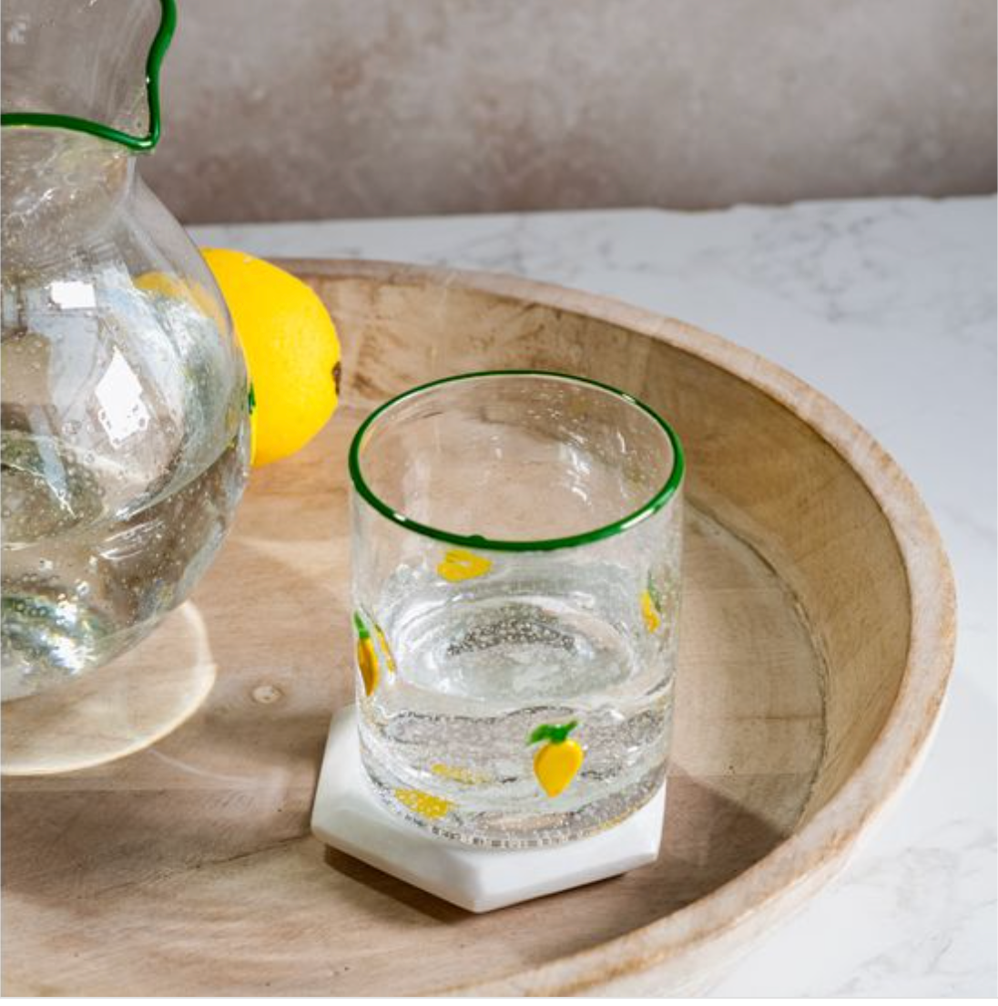 Lemon Bubble 4" Drink Glass