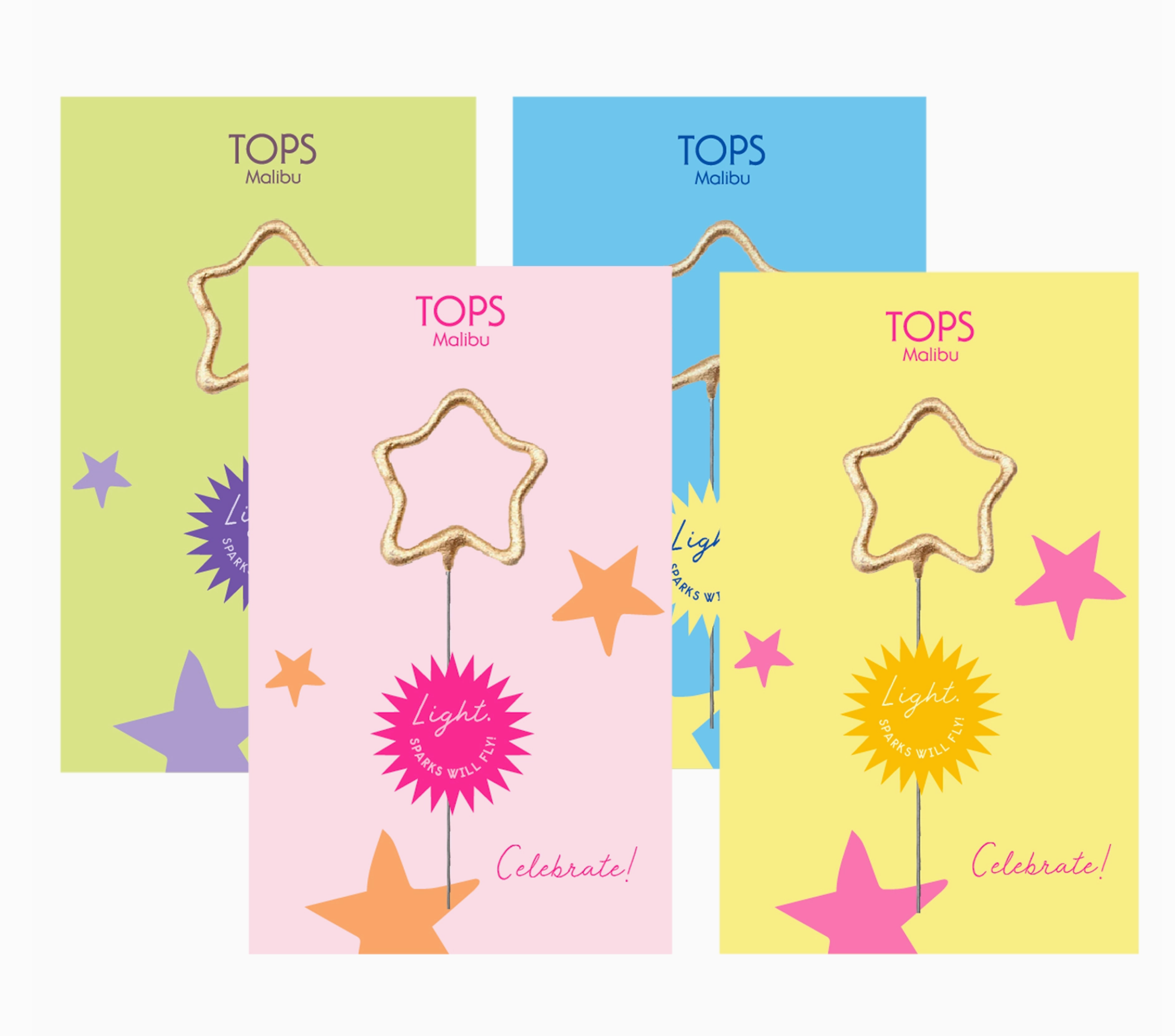Mini 4" Gold Star Sparkler Celebrate Card