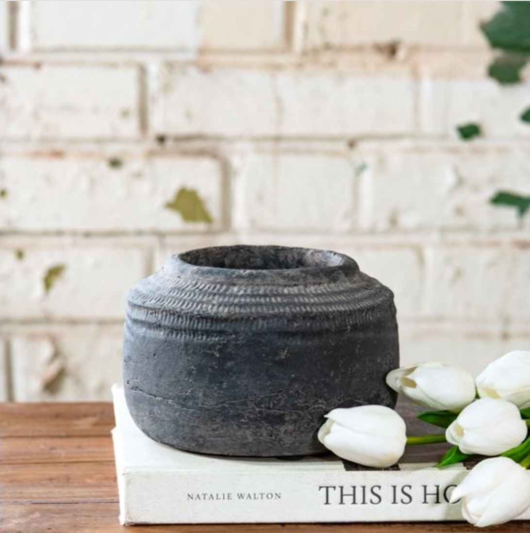 Grey Textured Planter