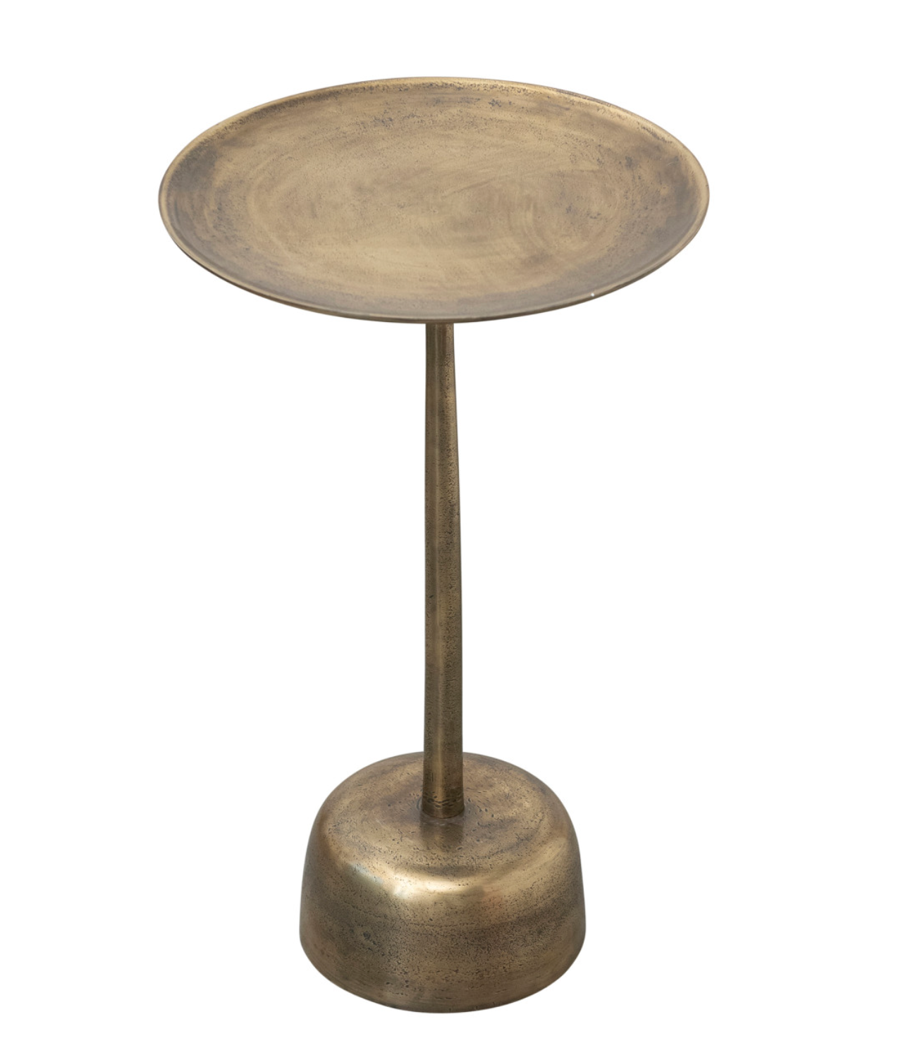 Aluminum Side Table, Antique Brass Finish