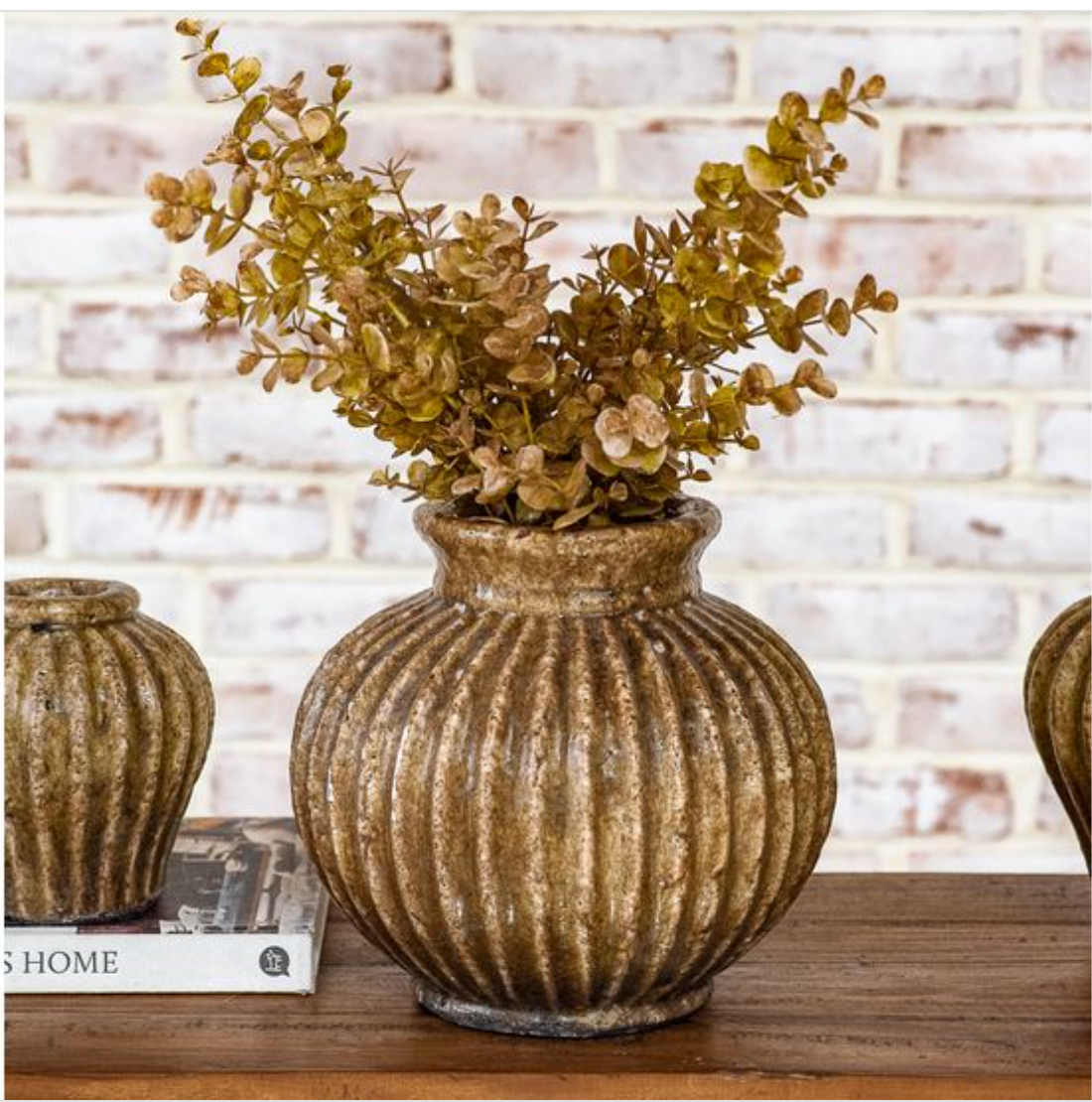 Brown Rounded Terra Cotta Vase