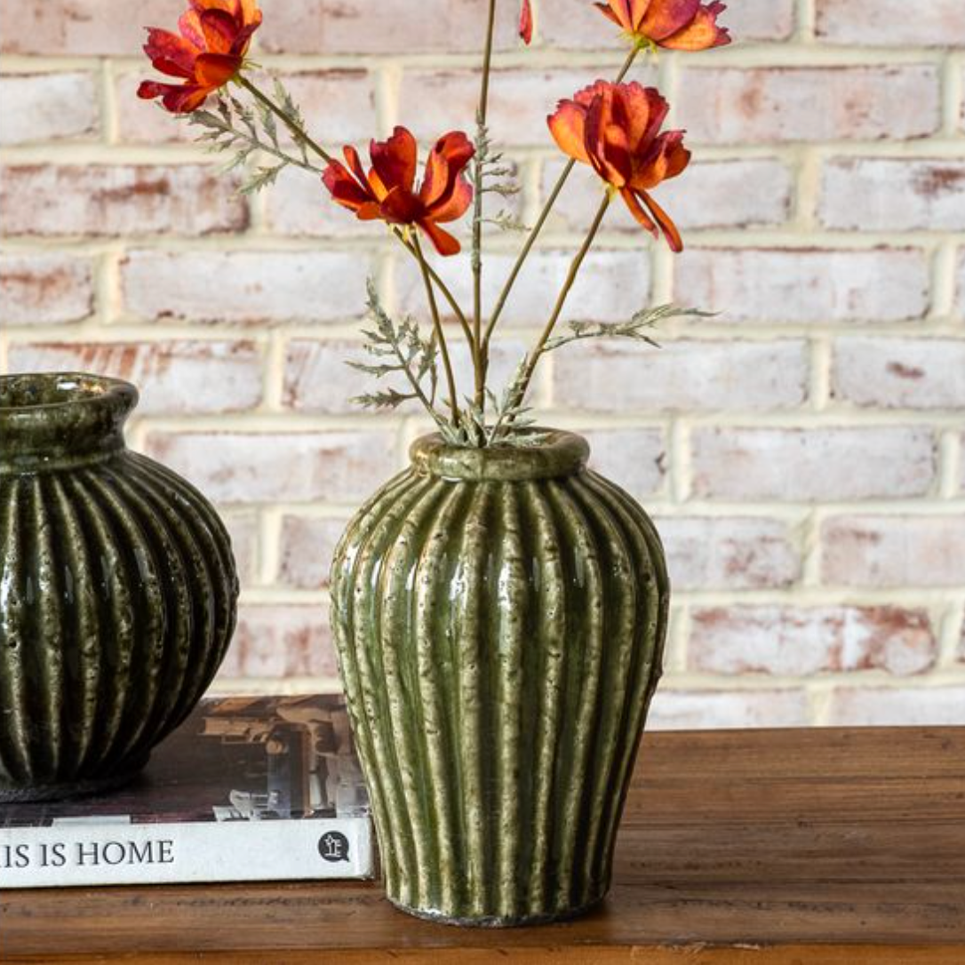 Green Terra Cotta Vase