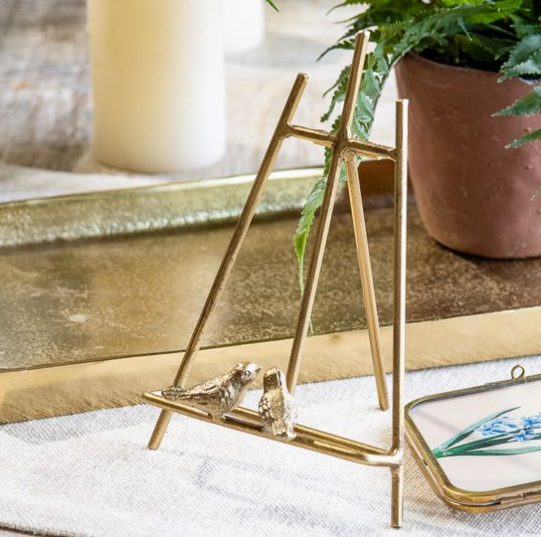 Metal Easel with Birds