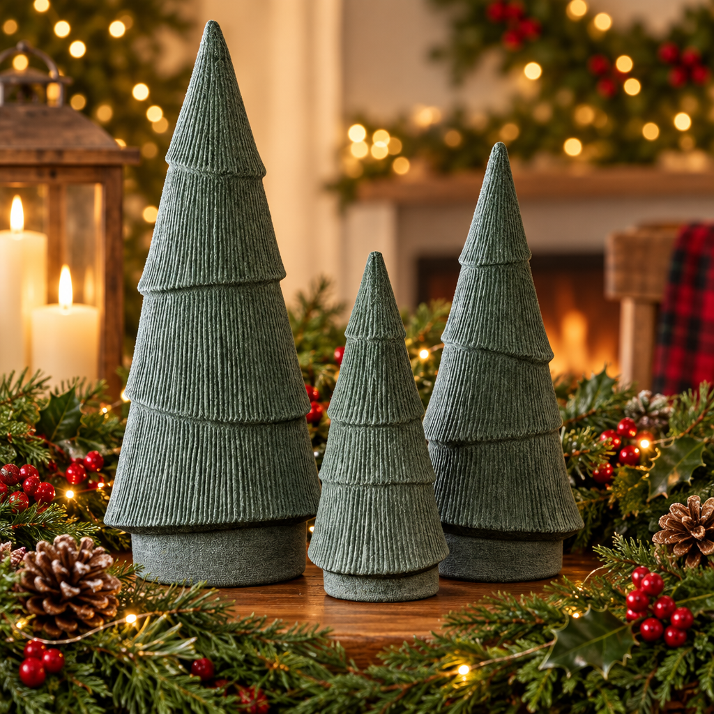 Holiday Green Ceramic Trees