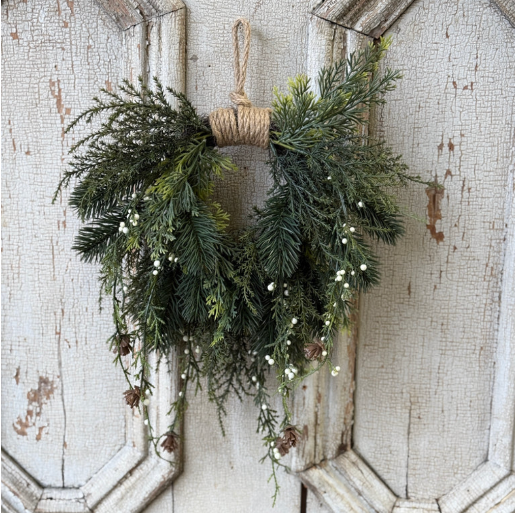 Candlewick Pine Hanging Wreath