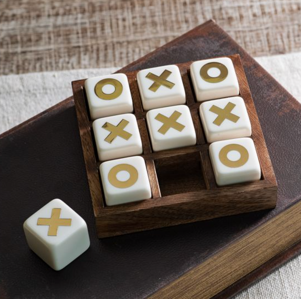 Resin and Wood Tic Tac Toe Set
