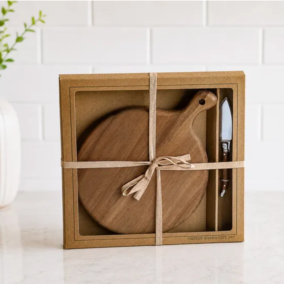 Acacia Cheese Board with Knife